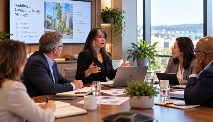 Strategy Session in a Modern Boardroom